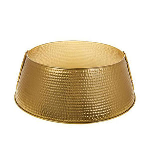 Collar de árbol de Navidad martillado con acabado dorado, decoración para el hogar y jardín, de Metal galvanizado, forma redonda - Product Image 4