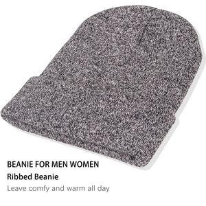 Unisex Knitted Beanie Hat Solid Color 100% Acrylic Sublimation Print <b>Winter</b> <b>Cap</b> Casual Style Adult Size 56-58CM - Product Image 6
