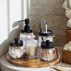 ถาดไม้ทรงกลมตกแต่งพร้อมที่ใส่เทียนแบบโหลแก้ว ตกแต่งด้วยใบไม้สไตล์ฟาร์มเฮาส์ สำหรับเสิร์ฟกาแฟบนโต๊ะ - Product Image 6