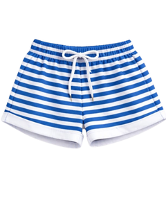 Ensemble crop top et short rayé bleu et blanc personnalisé pour femme – Tenue décontractée d'été deux pièces avec taille élastique – Vêtements de détente et streetwear OEM - Product Image 3