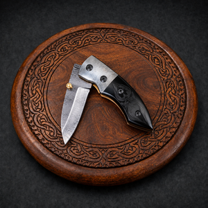 SAZ ENTERPRISES Cuchillo de Bolsillo Plegable de Acero de Damasco Hecho a Mano Personalizado con Hoja Bloqueable de 6.5 Pulgadas, Funda de Cuero, OEM, ODM, Venta al por Mayor, DIY - Product Image 3