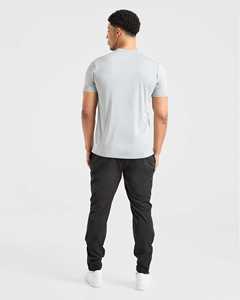 Conjunto de Camiseta y Pantalones Cortos para Hombre, Color Gris Claro, Ligero, Transpirable, Informal, de Dos Piezas, para Deportes y Fitness - Product Image 4
