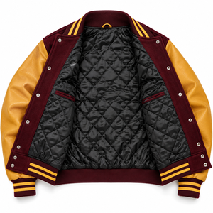 Veste universitaire chauffante pour homme, col rond, manches en laine tricotée imprimée, personnalisable, grande taille, collection automne, vente en gros, haute qualité - Product Image 2