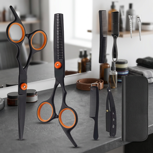 Kit de Tijeras de Peluquería de Acero Inoxidable de 6 Pulgadas, Herramientas de Belleza para el Cabello, Peine, Tijeras de Entresacar, Juego de Tijeras de Barbero - Product Image 2
