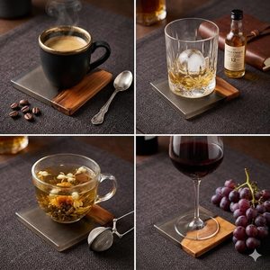 Handmade Eco-Friendly Acacia Wood <b>Epoxy</b> <b>Resin</b> Coasters Square <b>Table</b> Mats Solid Pattern Home Decor Wedding Drink Mats - Product Image 3