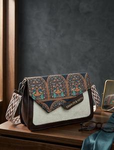 Sac à bandoulière ethnique en PU à imprimé géométrique, sac à rabat vintage pour femme, idéal pour Pâques, les voyages, imperméable - Product Image 2