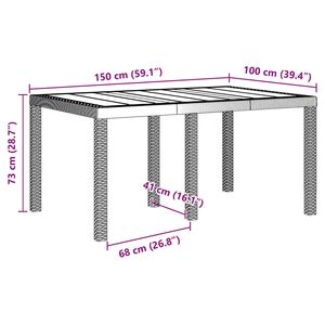 Tavolo da Giardino in Polyrattan Antracite 150 x 100 x 73 cm per Esterni - Product Image 5
