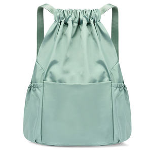Mochila Morada con Cordón, Bolsa Deportiva de Poliéster, Correas Ajustables, Diseño Liso, Suministros al por Mayor OEM - Product Image 2