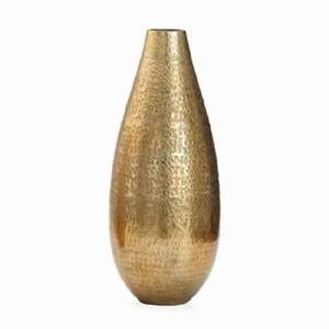 แจกันดอกไม้ดีไซน์หรูหราทันสมัย ลายตอกแบบแฮมเมอร์ ผลิตจากวัสดุรักษ์โลก เหมาะสำหรับขายส่ง ตกแต่งภายในบ้าน แจกันดอกไม้โลหะชุบทองเหลือง - Product Image 1