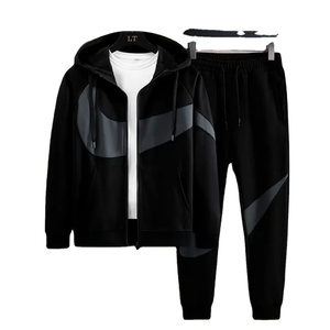 Ensemble de survêtement pour homme en nylon et coton, respirant, séchage rapide, coupe classique, manches longues, fermeture éclair, sweat-shirt de sport, ensemble de jogging décontracté - Product Image 4