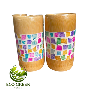 Vaso Decorativo de Bambú con Diseño de Terrazas de Arroz Pintadas a Mano para Amantes de la Naturaleza, Recuerdos de Viaje, Regalos y Exhibiciones Culturales - Product Image 2