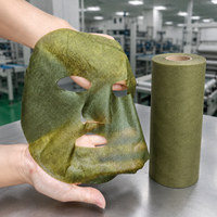 Y592 Tissu non tissé biodégradable en fibre d'algues vertes, antibactérien naturel, pour soins de la peau sensible, en spunlace sec, pour masques et papiers