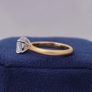 Anillo de Compromiso con Corte Cruzado, Oro Sólido de 14K, Diamante Solitario Certificado por IGI de 2 CT, Joyería Fina Personalizada para Bodas y Fiestas - Product Image 3
