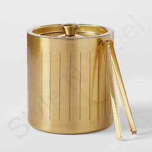Hospitality Ice Bucket Decorative Metal Serving Piece - Product Image 3