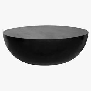 Mesa de Centro Redonda de Concreto Minimalista Moderna, Mesa de Centro de Cemento Negro para Sala de Estar, Muebles de Lujo - Product Image 4