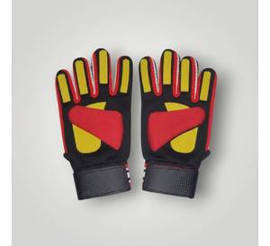 Gants complets antidérapants noir rouge jaune pour l'extérieur unisexe en polyester avec fermeture auto-agrippante toutes saisons - Product Image 1