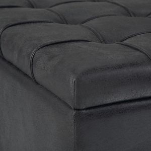 Tavolino da Caffè Harrison Nero Effetto Invecchiato con Contenitore - Categoria Prodotti: Pouf e Sgabelli - Product Image 2