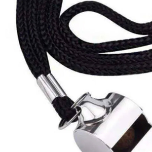 High Quality Referee Metal Coach Whistle Cords Polyester String Lanyard Coated Finish Customizable Length Diameter for Sports - Product Image 5