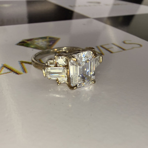 14K 18K Yellow Gold Diamond Vintage Style <b>Rings</b> IGI Certified Emerald Cut Lab Grown Diamond Engagement Wedding <b>Ring</b> for Women - Product Image 4