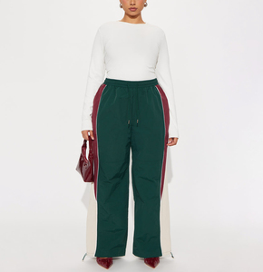 Pantalon de jogging large de qualité export, taille haute, couleur unie, coupe ample sportive, longueur intégrale, fermeture à cordon, 100 % polyester - Product Image 4