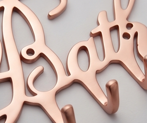 Premium <b>Bath</b> <b>Letter</b> Wall Hooks Rose Gold Metal Novelty Design Drill Installation Mirror Polished Finished Stylish Home Decor - Product Image 2