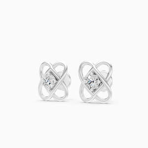 Boucles d'oreilles créoles géométriques en alliage de zinc plaqué rhodium avec sertissage clos de diamants, style bohème, unisexe, bijoux de mariage - Product Image 2