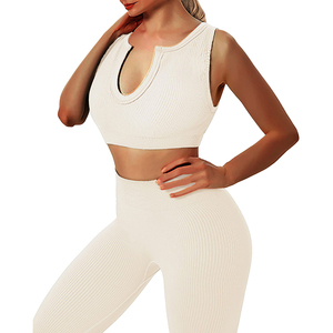 Discount Women Yoga Set High Quality Sports Bra Leggings Soft Fabric Fitness Wear Bulk Wholesale Supplier 2-Piece Breathable - Product Image 5