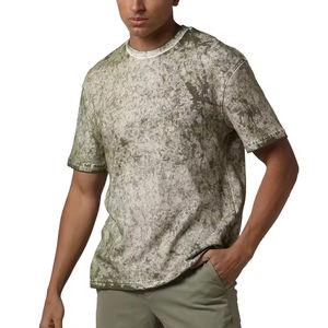 Camiseta de Algodón Lavado Estilo Vintage, Talla Grande, Informal, Moda Urbana, Calidad Premium, Ropa para Hombre - Product Image 1