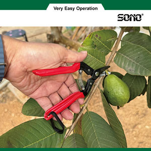 Tijeras de podar industriales SONO J51V de uso ligero con cuchillas de acero al carbono duraderas, acabado negro, mangos metálicos y empuñaduras de PVC OEM - Product Image 3