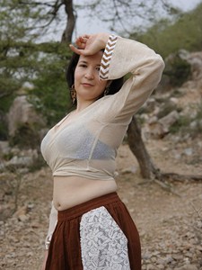 Handwoven Cotton <b>Wrap</b> BlouseMinimalist V-Neck Crop Top with Long Sleeves Eco-Friendly Organic Khadi <b>Wrap</b> <b>Around</b> Shirt For Women - Product Image 5