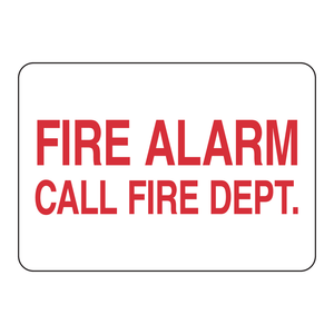 Letrero de Alarma de Incendio Brady para Llamar al Servicio de Bomberos - Señalización de Seguridad Interior/Exterior Impresa en PVC o Metal con Protección UV - Product Image 1