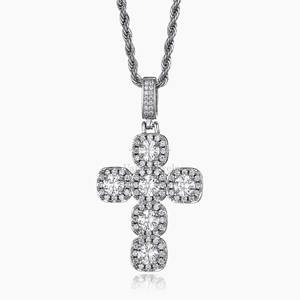Breloques de luxe en argent sterling 925 plaqué or, moissanite taille brillant, longueur 5,4 cm, largeur 3 cm, personnalisables OEM ODM, pour homme, style hip-hop, pour soirée - Product Image 5