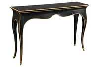 Console de style français sculptée à la main avec un design antique, table d'entrée avec plateau en bois, meuble pour couloir, entrée, salon