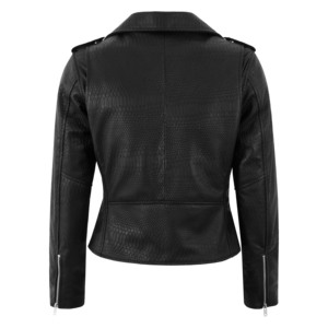 Custom <b>Smart</b> Range Napa Leather Embossed Snake Pattern Leather Biker <b>Jacket</b> <b>Women</b>’s BRANDO Style Motorcycle Cross-zip <b>Jacket</b> - Product Image 3