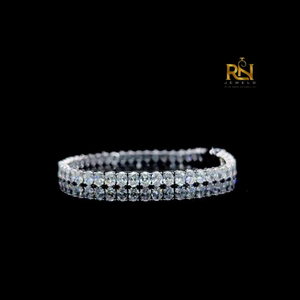 Oval Lab Grown Diamond Tennis Bracelet Four Prong Link Chain Bracelet 9K 14K 18K <b>Solid</b> <b>Gold</b> Fine Jewelry - Product Image 5