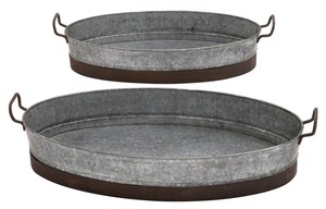 Plateau alimentaire en métal, plateau de service en métal fait à la main, plateau rectangulaire en acier inoxydable personnalisable - Product Image 2