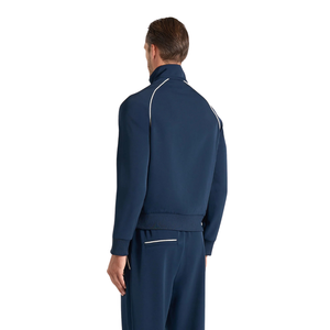 Mens Full <b>Zip</b> Stand Collar Solid Streetwear Tracksuit Straight Leg <b>Trousers</b> Contrast Piping <b>Side</b> Pockets 2 Piece Wholesale - Product Image 2