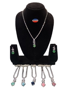 ชุดสร้อยคอเพชรอเมริกันที่สง่างามสำหรับผู้หญิงเหมาะสำหรับงานแต่งงานงานหมั้นเทศกาลและการทำงานแบบดั้งเดิม - Product Image 2