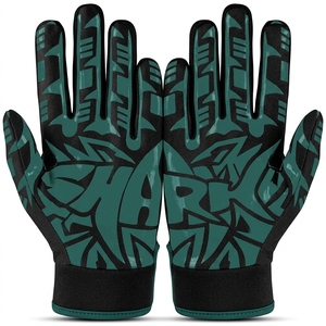 Gants de football américain unisexes de haute qualité pour receveur, respirants, à doigts complets, super adhérence, antidérapants - Product Image 5
