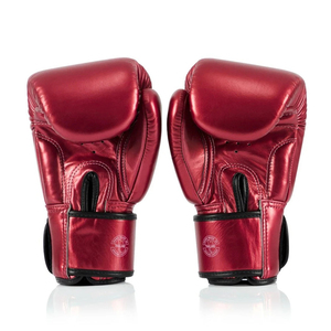 ถุงมือชกมวย Fairtex ดีไซน์ใหม่ ผลิตตามสั่ง สีแดง หนังแท้ สำหรับฝึกซ้อมและแข่งขัน คิกบ็อกซิ่ง และกราปลิง - Product Image 3