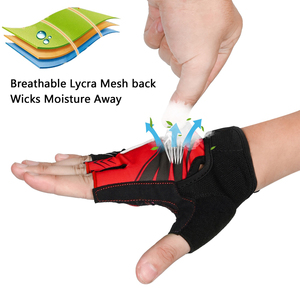 Gants de cyclisme demi-doigts avec protection en silicone sur la paume, maille respirante, sangle de poignet réglable, unisexe, pour l'été et le fitness - Product Image 2