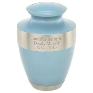 Turquoise Plain Blue Cremation Urn With Scale Pattern Handmade Adult Urn For Ashes Container <b>Vase</b> Tabletop Display Funeral Urns - Product Image 3
