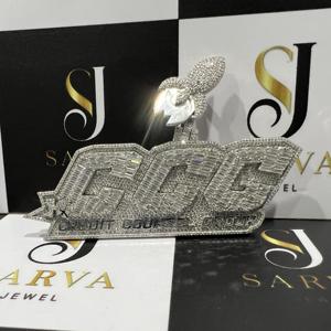 Colgante 3D Totalmente Engastado en Plata de Ley 925 con Moissanita VVS Color D, Joyería Hip Hop Streetwear, Amuleto Personalizado para Rapper, Certificado GRA - Product Image 2