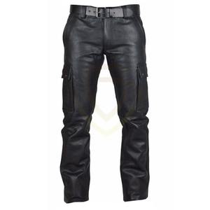 Pantalones de Cuero para Hombre de Alta Calidad, Estilo Casual, Color Sólido, Pantalones de Cuero para Hombre Más Vendidos - Product Image 3