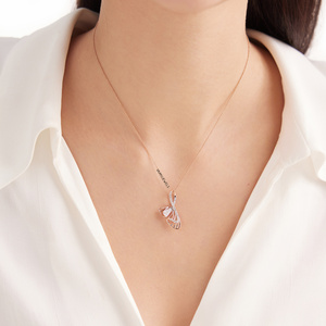 จี้เพชรทรงอินฟินิตี้หรูหราสำหรับผู้หญิง ชุบโรเดียมในทอง 10K/14K/18K และเงิน 925/935 เหมาะสำหรับเป็นของขวัญงานแต่งงานหรืองานเลี้ยง - Product Image 2