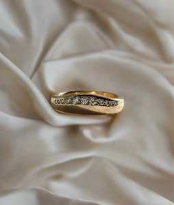 Bague de mariage en diamant rond cultivé en laboratoire, or massif 14K 18K, solitaire, sertie encastrée, conique, empilable, pour usage quotidien, élégante, bagues de mariée - Product Image 5