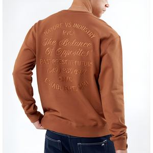 Sudadera de Cuello Redondo Extra Grande para Hombre de Alta Calidad con Logotipo Personalizado, Sudadera Informal de Algodón y Felpa, Ropa Urbana OEM - Product Image 3
