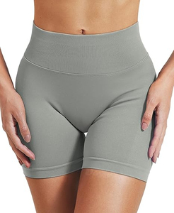 Women Breathable Hot Biker Shorts with Pockets Mid Waist <b>Tummy</b> <b>Control</b> 100% Cotton Workout Yoga Athletic Gym OEM Service - Product Image 1