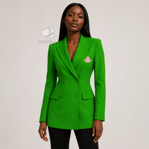 Alpha | Kapa | Alpha Sorority Women's Double Breasted Blazer Embroidered Peak Lapel Tailored Formal Business Office <b>Suit</b> Jacket - Product Image 5