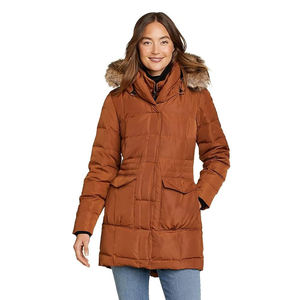 Abrigo Acolchado Grueso de Invierno para Mujer, Diseño Personalizado OEM, Tela Satinada, Técnicas de Impresión en Cuero, Chaquetas Acolchadas Holgadas - Product Image 1